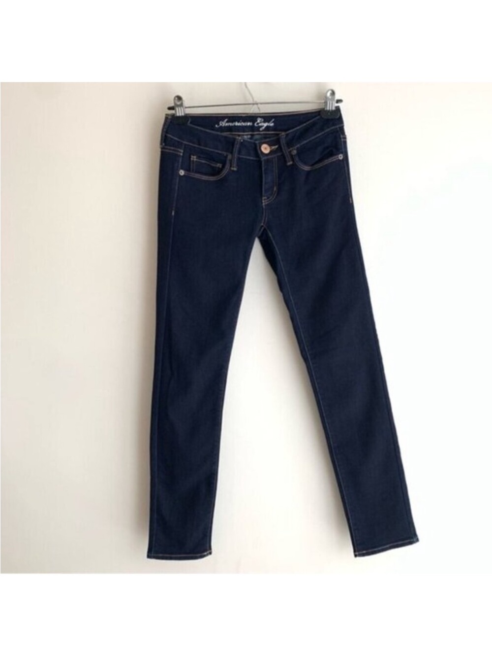 American Eagle Outfitters Dark Blue Skinny Jeans - Y2K 2000’s Women's Low Rise